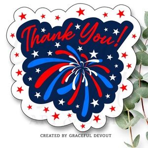 Thank You!- 2" (inches) Sticker (96ct.)  [GD146-96]